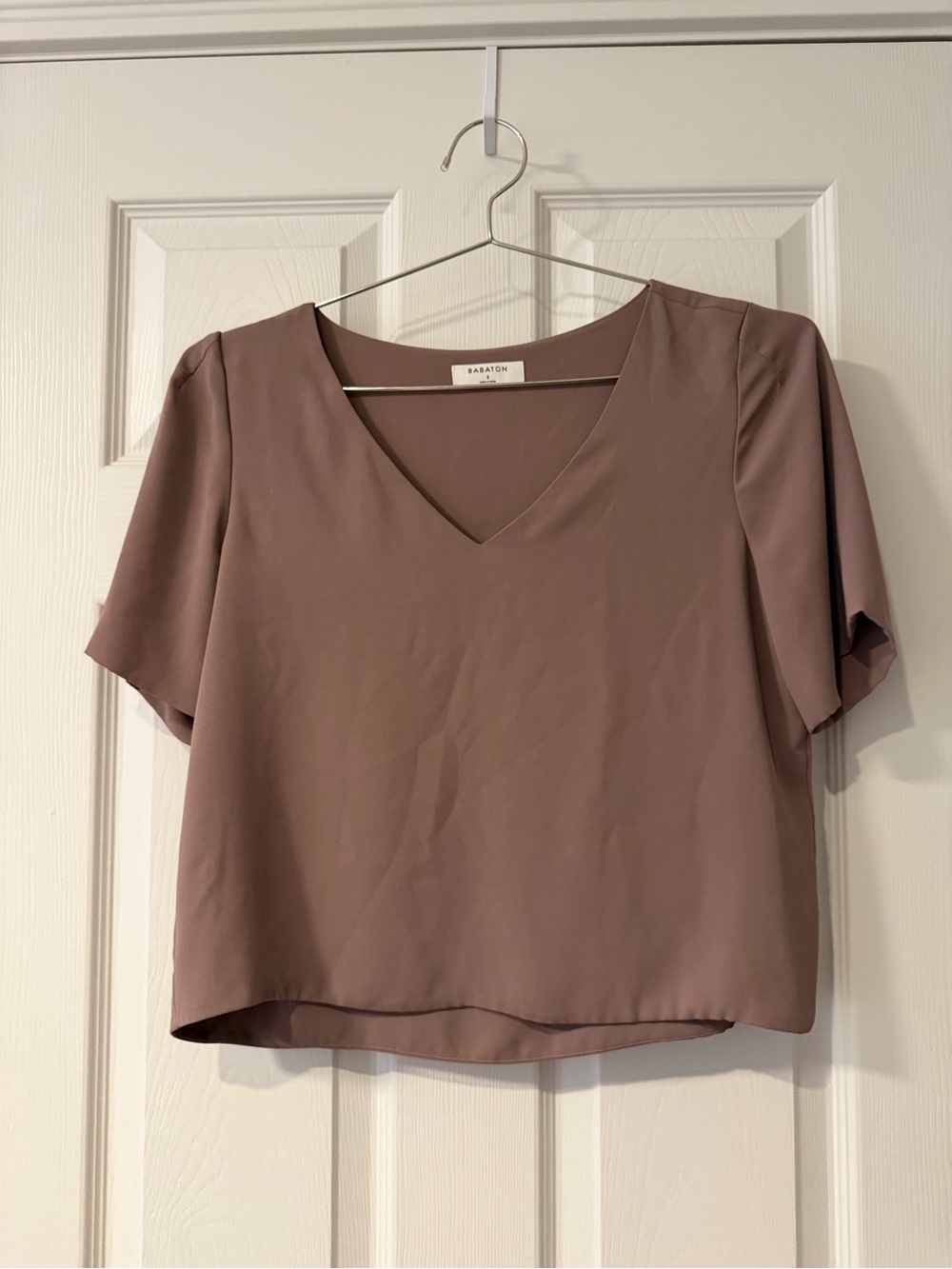 Babaton Dusty Mauve Randy Short Sleeve Top
